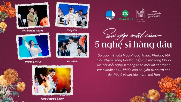 sự góp mặt của 5 ca sĩ hàng đầu: noo phước thịnh, phạm hồng phước, thùy chi, phương mĩ chi, đức phúc